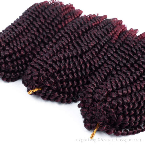 8 inch Crochet Braid Synthetic Curly Hair Extensions Jumbo Braiding Nubian Twist Hair Spring Twist Hair